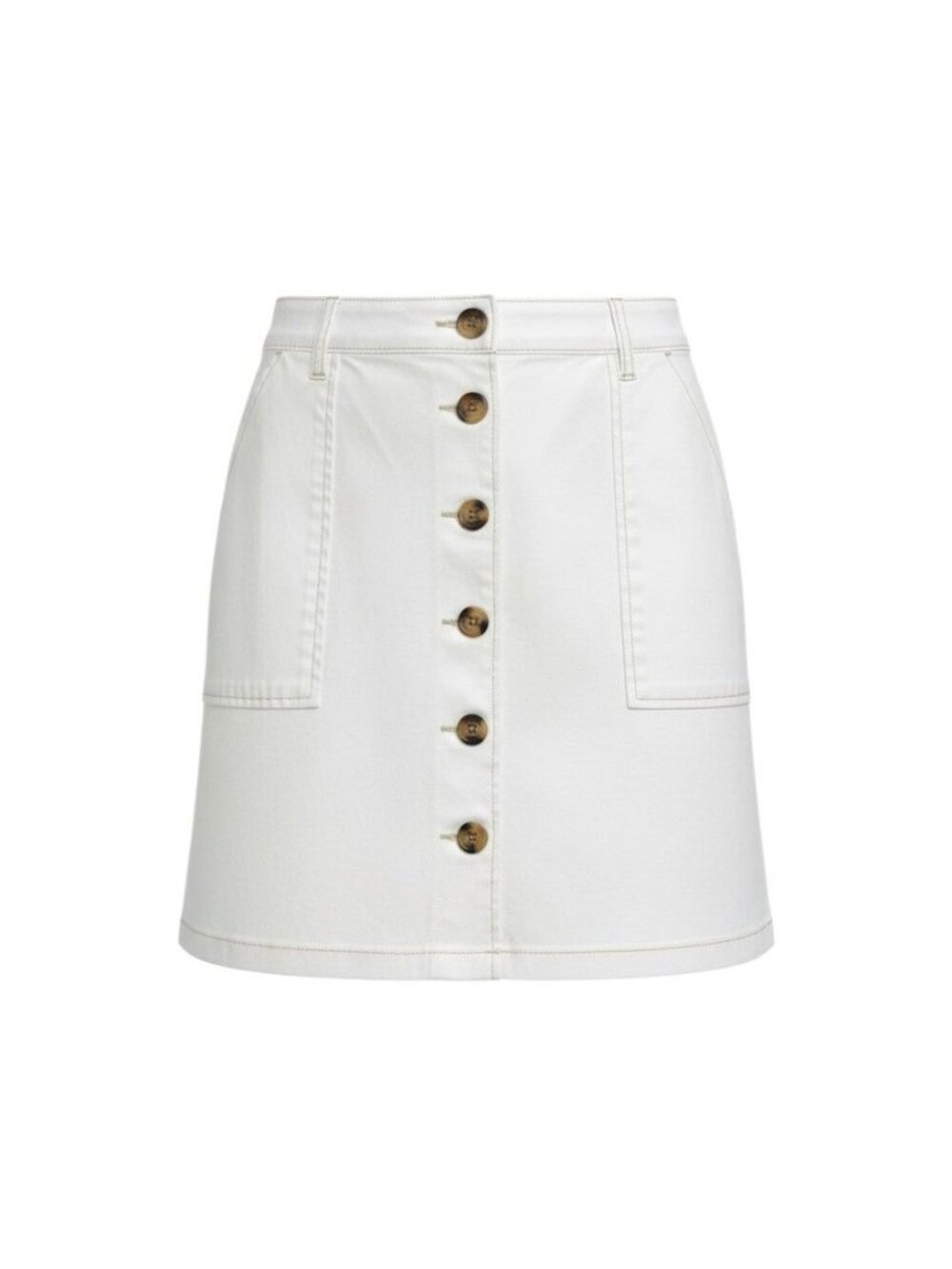A.n.a Womens White Button-Front Mini Skirt With Pockets Size 14
